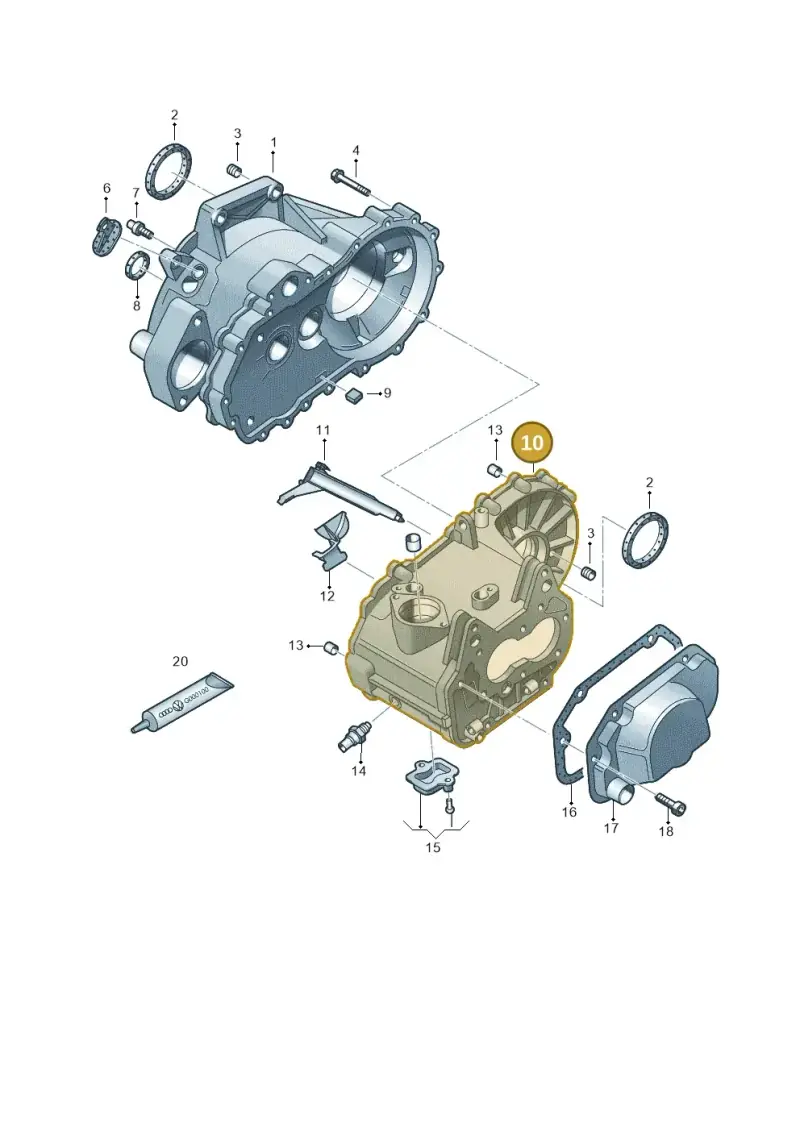 0AJ301103B — Volkswagen Golf Plus (2011-2014) diagram 729301340, position 10