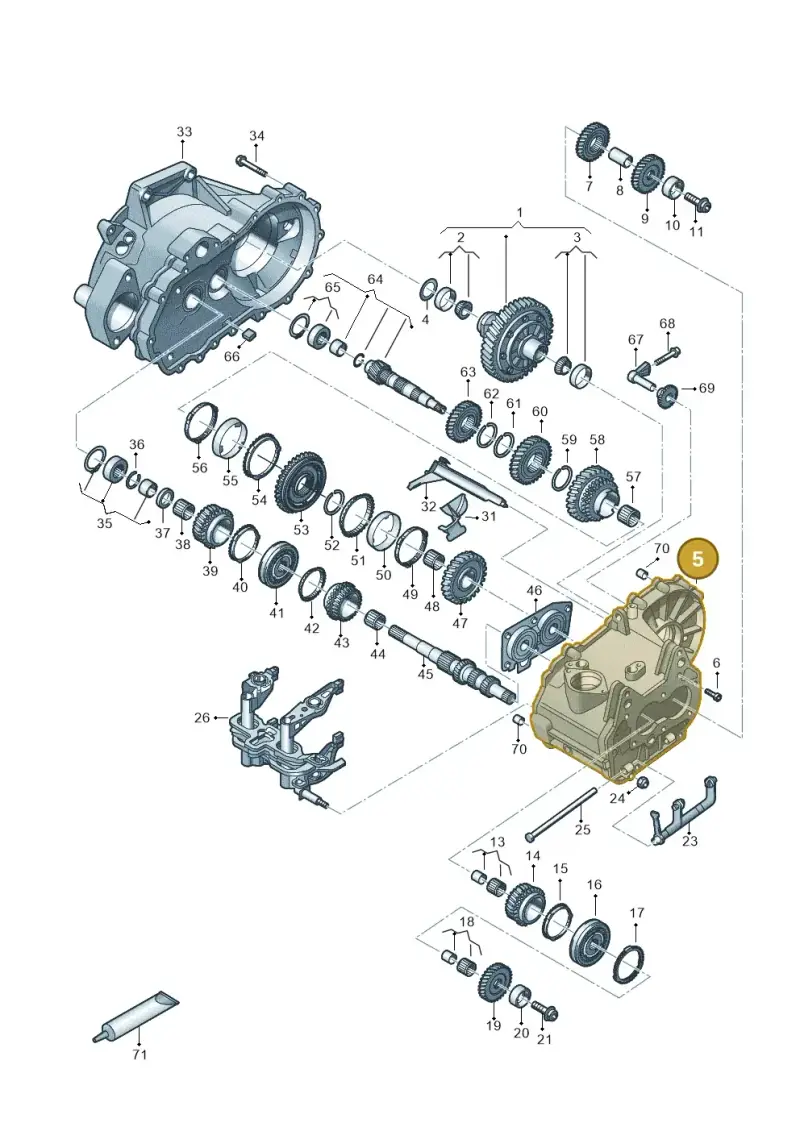 0AJ301103D — Volkswagen Golf Sportsvan 1.6 (2014-2020) diagram 827310030, position 5
