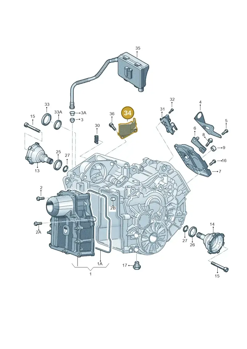 0AM325423B — Volkswagen Beetle (2016-2019) diagram 746321610, position 34