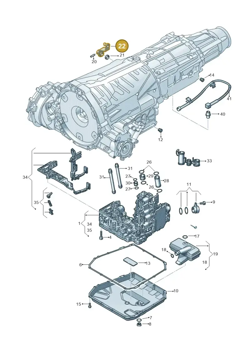 0B5321171A — Volkswagen Phideon (2016-2023) diagram 251325700, position 22