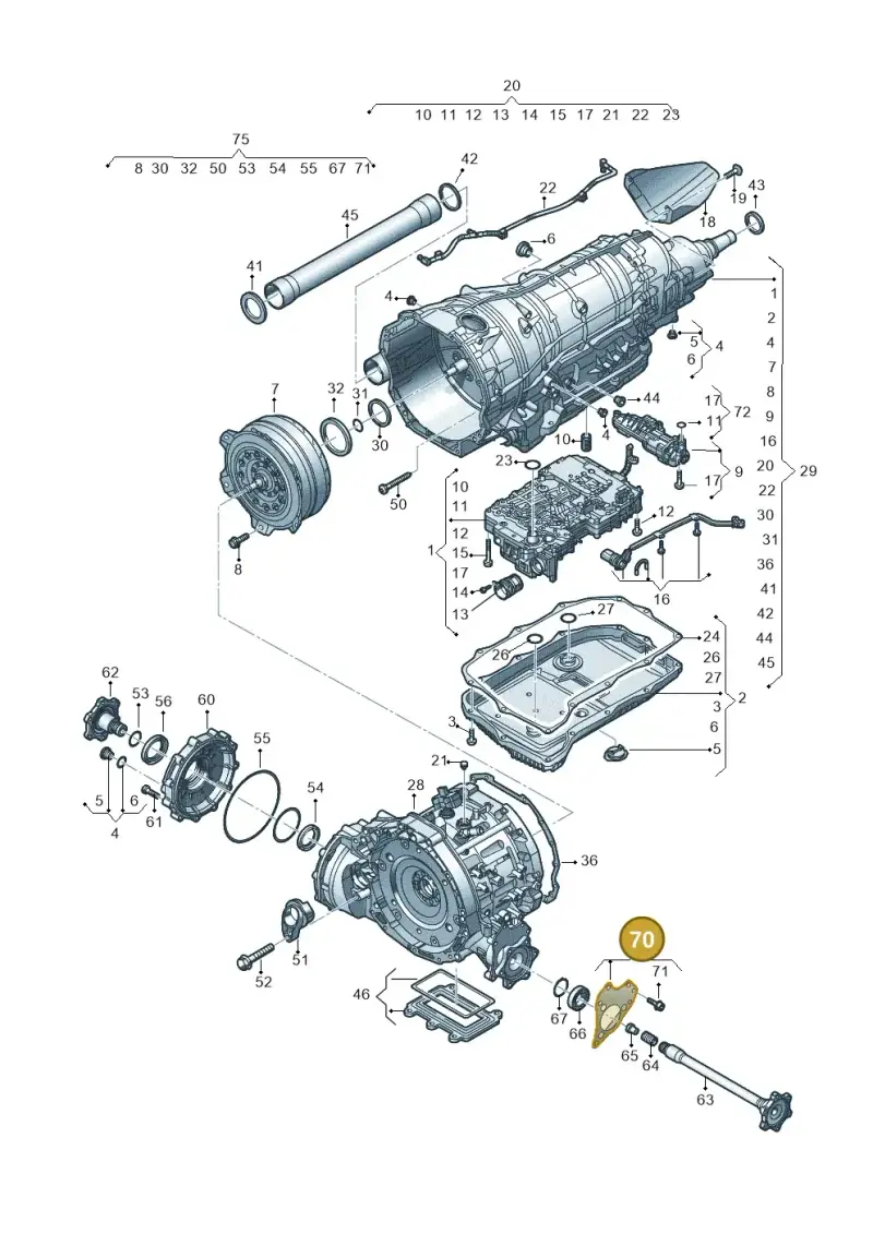 0B6409131 — Volkswagen Touareg (2017-2023) diagram 439300210, position 70