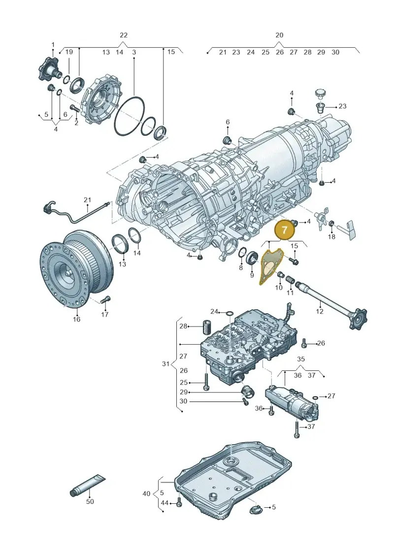 0B6409131A — Volkswagen Touareg (2017-2023) diagram 439300250, position 7