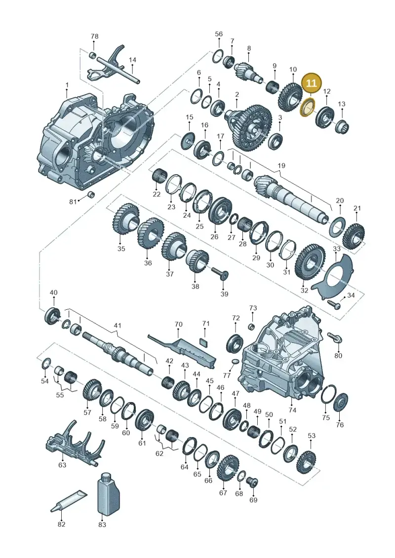0C9311295B — Volkswagen Caddy Maxi Kombi (2020-2024) diagram 5h0311150, position 11