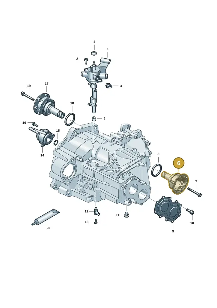 0C9409343E — Volkswagen Caddy Maxi Kombi (2020-2024) diagram 5h0301150, position 6
