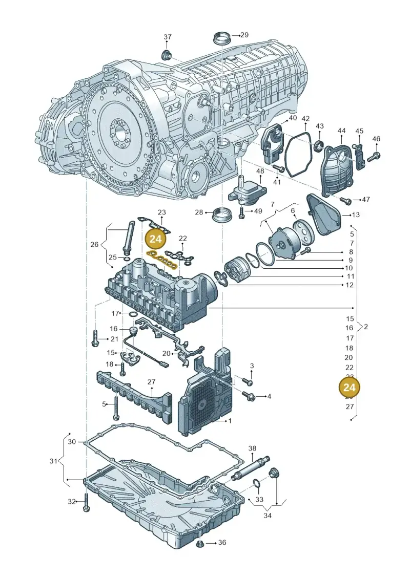 0CK325445 — Volkswagen Phideon (2016-2023) diagram 251325400, position 24
