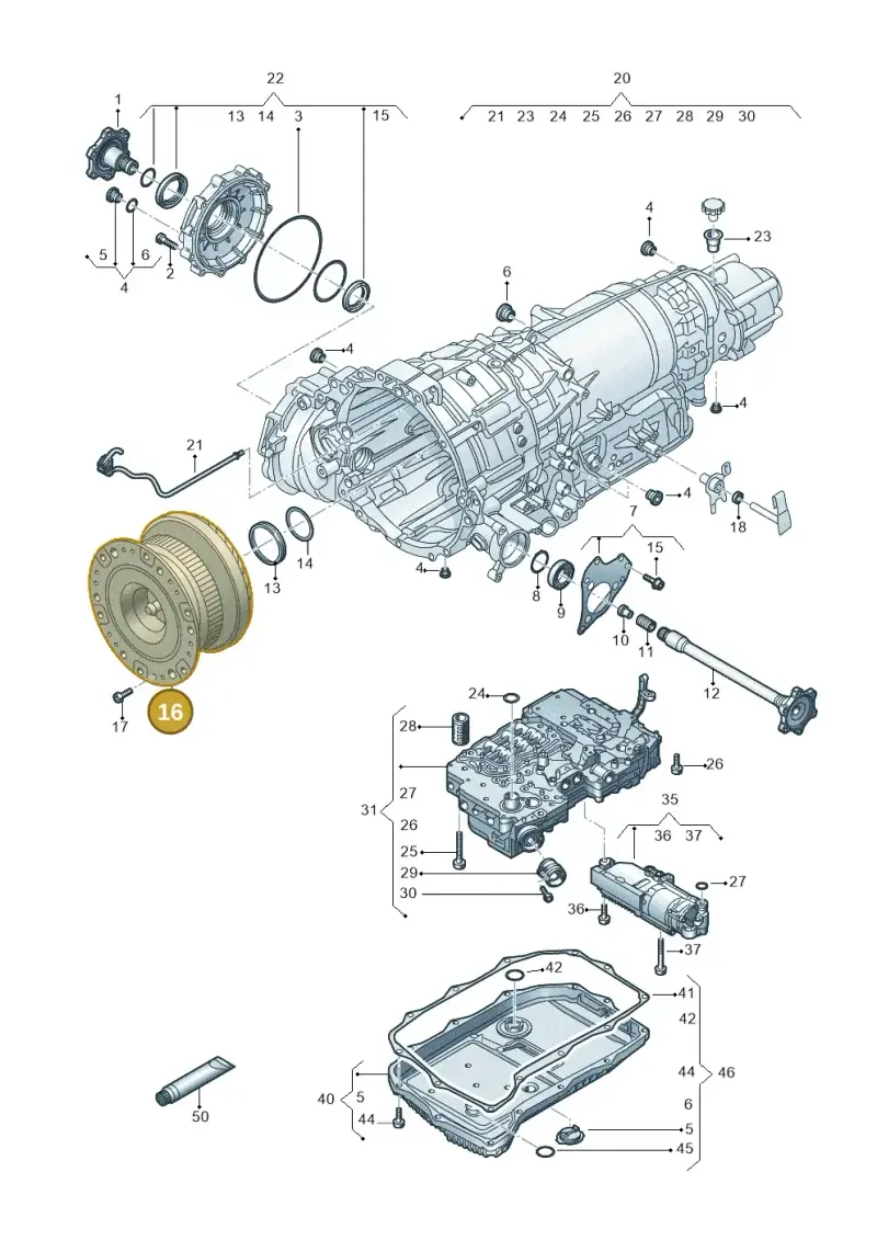 0D5323571A — Volkswagen Touareg (2017-2023) diagram 787300510, position 16