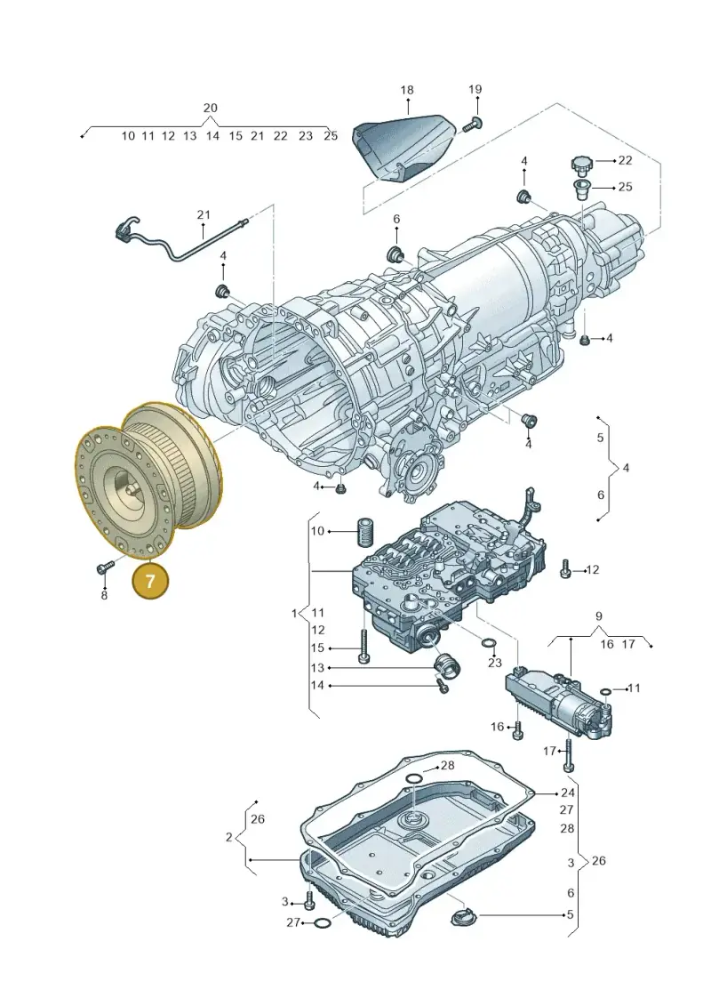 0D5323571D — Audi A4 (2015-2025) diagram 849325900, position 7