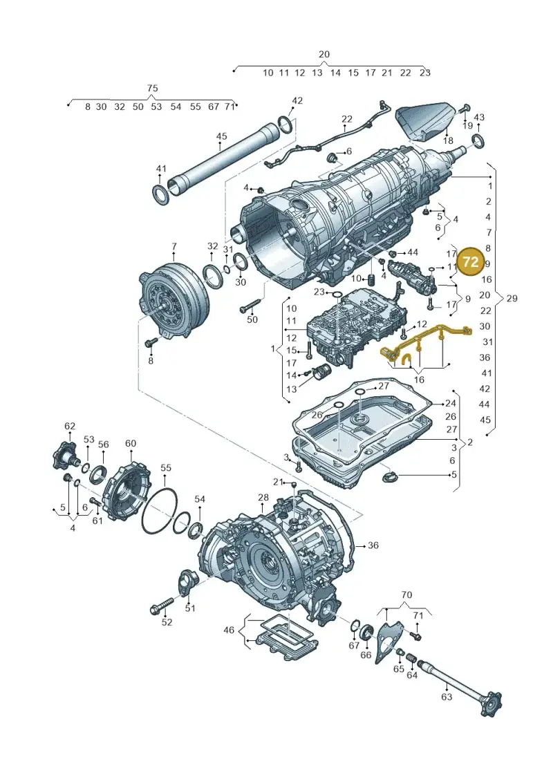0D5398001B — Volkswagen Touareg (2017-2023) diagram 439300210, position 72