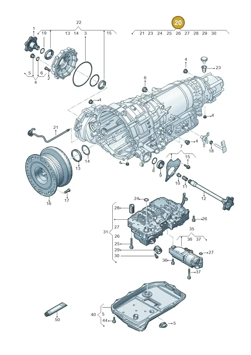 0D5398047 — Volkswagen Touareg (2017-2023) diagram 439300250, position 20