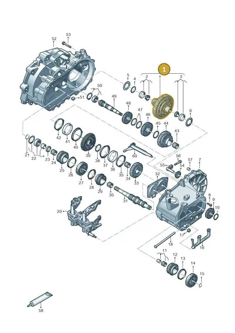 0DF409021G — Volkswagen GOLF             "ZA." (2005-2007) diagram 837305060, position 1