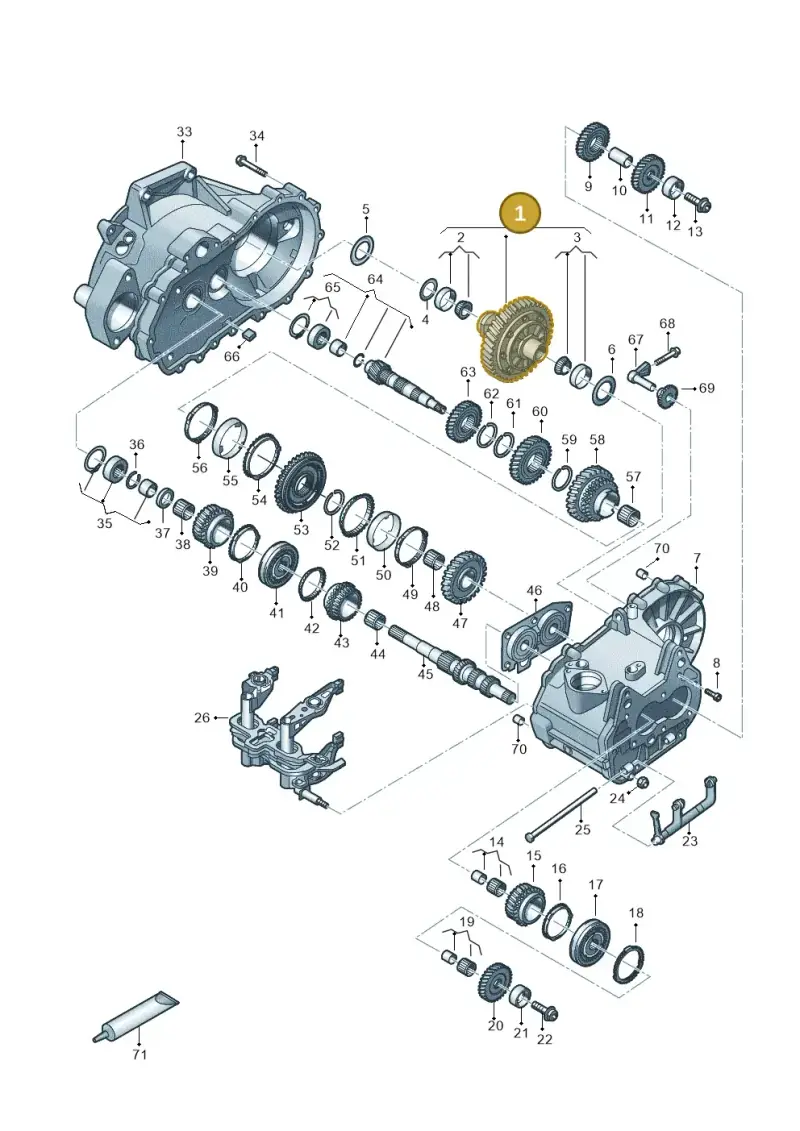 0DF409021L — Volkswagen Polo 1.0 BlueMotion (2017-2024) diagram 495300120, position 1