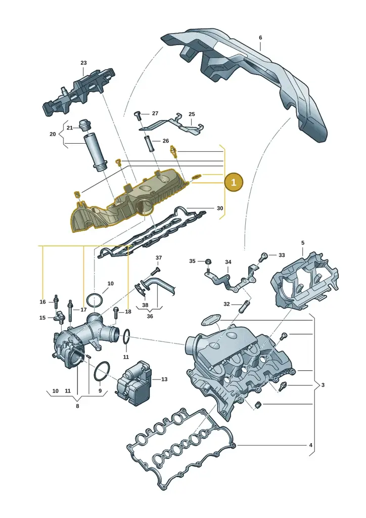 0XW129565D — Volkswagen Amarok twin cab (2022-) diagram 2hb129600, position 1