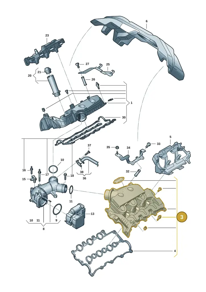 0XW129565E — Volkswagen Amarok twin cab (2022-) diagram 2hb129600, position 3
