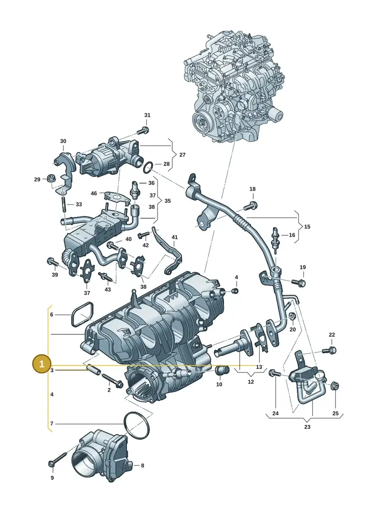 0XW129565 — Volkswagen Amarok twin cab (2022-) diagram 2hb133150, position 1