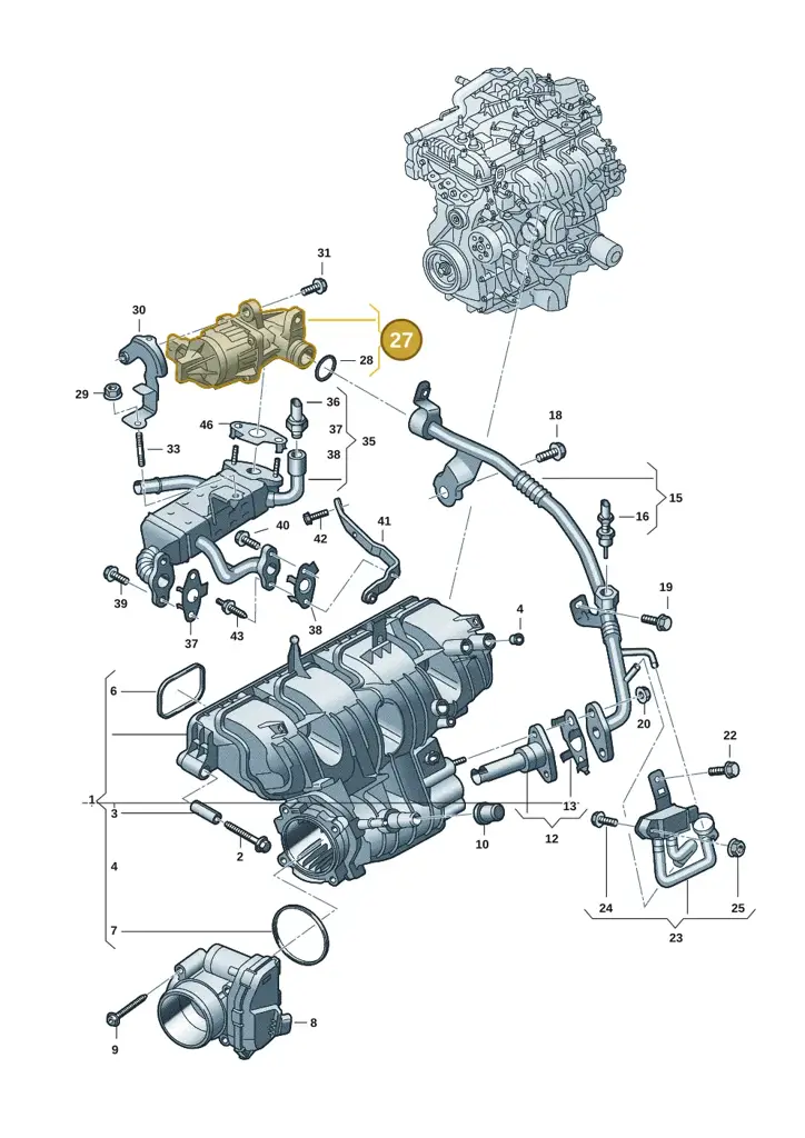 0XW131501 — Volkswagen Amarok twin cab (2022-) diagram 2hb133150, position 27