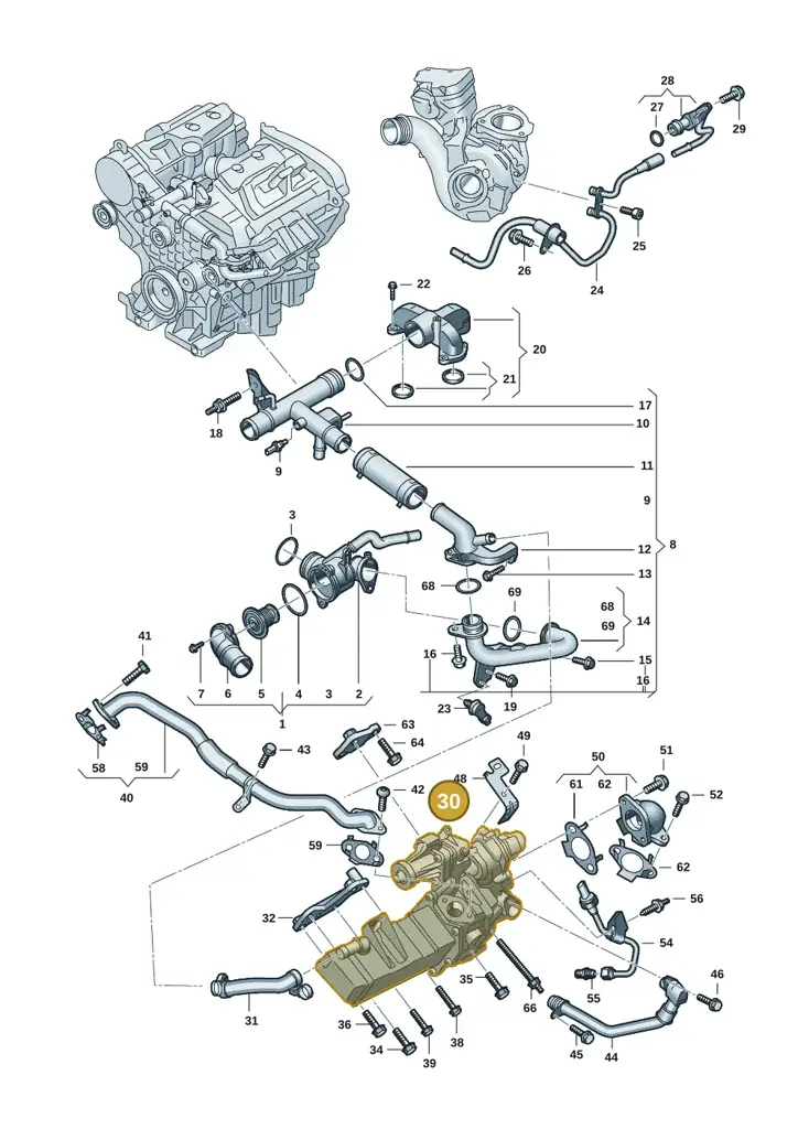 0XW131508C — Volkswagen Amarok twin cab (2022-) diagram 2hb121090, position 30