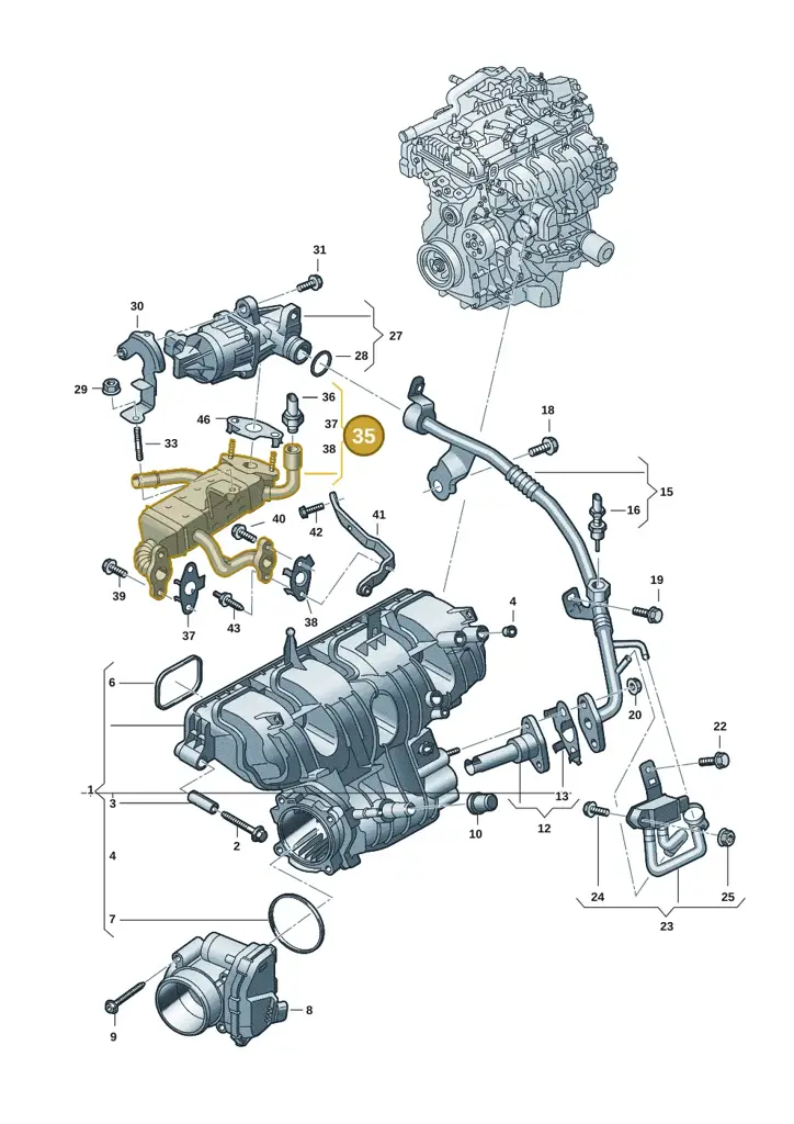 0XW131512A — Volkswagen Amarok twin cab (2022-) diagram 2hb133150, position 35