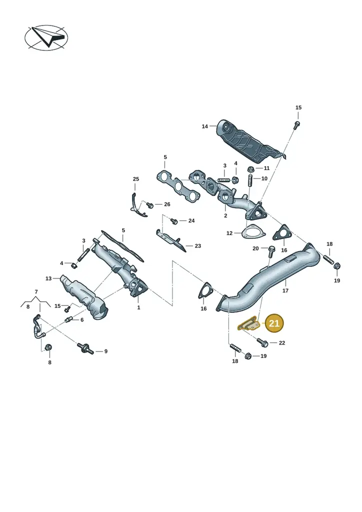 0XW131521 — Volkswagen Amarok twin cab (2022-) diagram 2hb253070, position 21