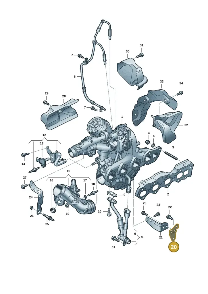 0XW145535B — Volkswagen Amarok twin cab (2022-) diagram 2hb145302, position 20