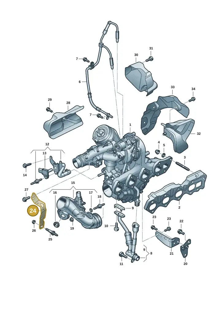 0XW145535C — Volkswagen Amarok twin cab (2022-) diagram 2hb145302, position 24