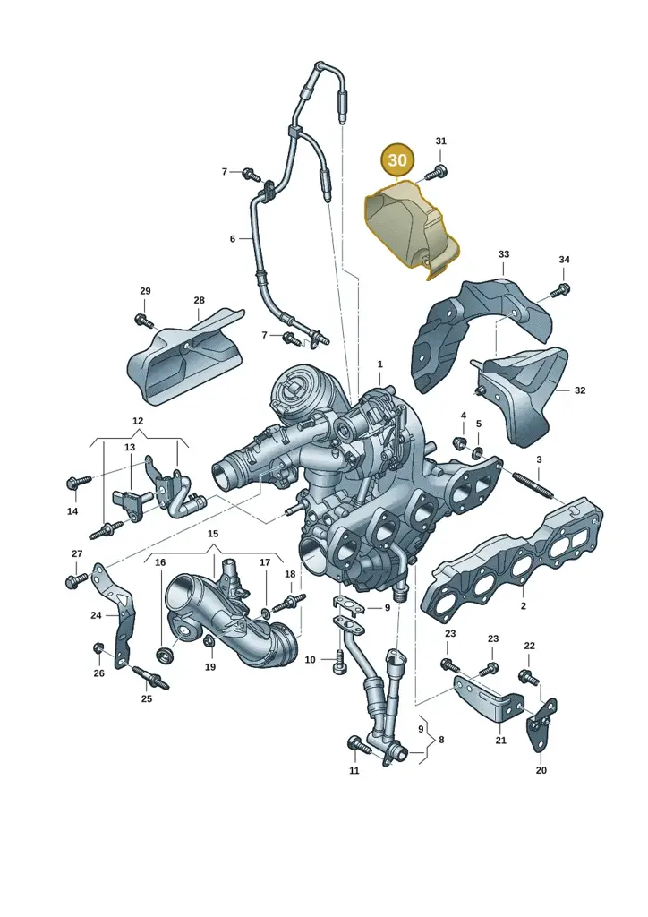 0XW253041D — Volkswagen Amarok twin cab (2022-) diagram 2hb145302, position 30