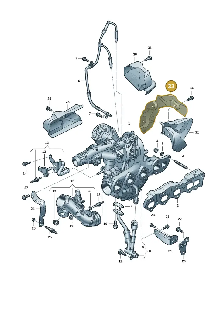 0XW253041E — Volkswagen Amarok twin cab (2022-) diagram 2hb145302, position 33