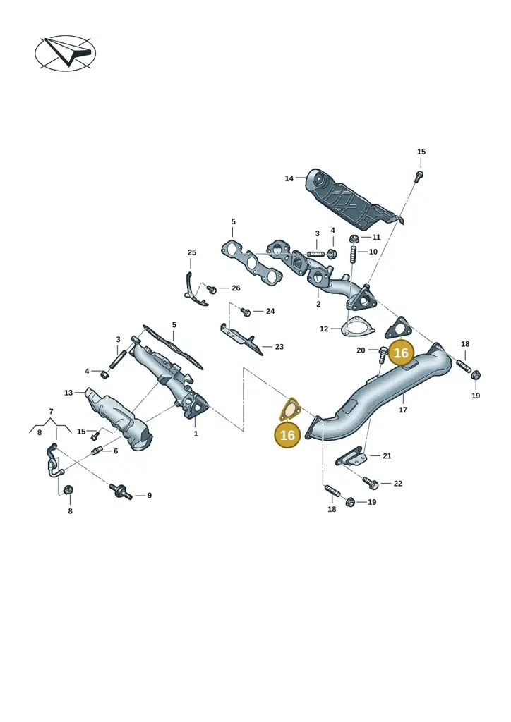 0XW253115 — Volkswagen Amarok twin cab (2022-) diagram 2hb253070, position 16