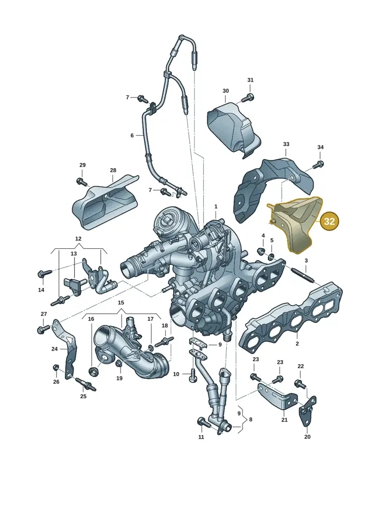 0XW253703D — Volkswagen Amarok twin cab (2022-) diagram 2hb145302, position 32