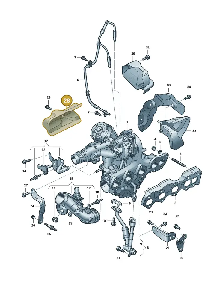 0XW253703E — Volkswagen Amarok twin cab (2022-) diagram 2hb145302, position 28
