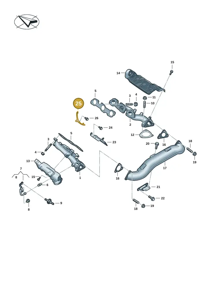 0XW253703M — Volkswagen Amarok twin cab (2022-) diagram 2hb253070, position 25