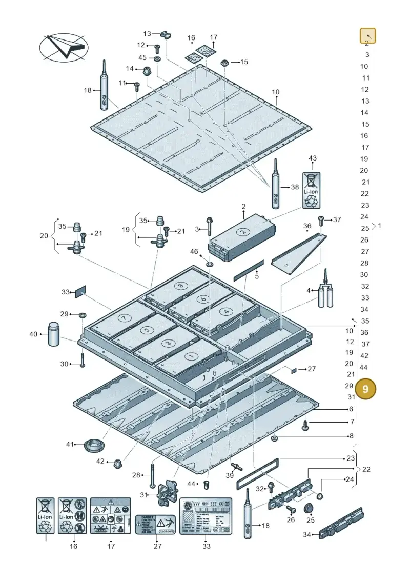 0Z1998003 — Skoda Enyaq (2020-2021) diagram 052915050, position 9