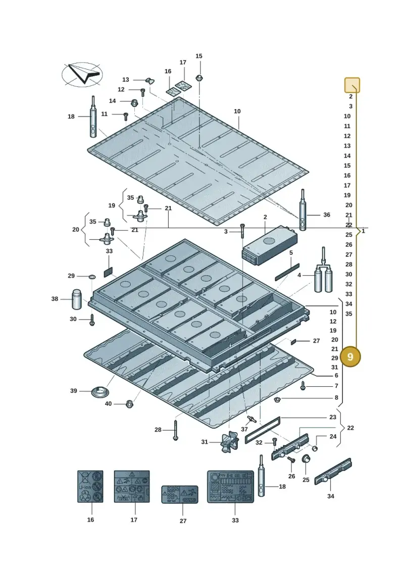 0Z1998003 — Volkswagen ID.6 X (2021-) diagram 12d915500, position 9