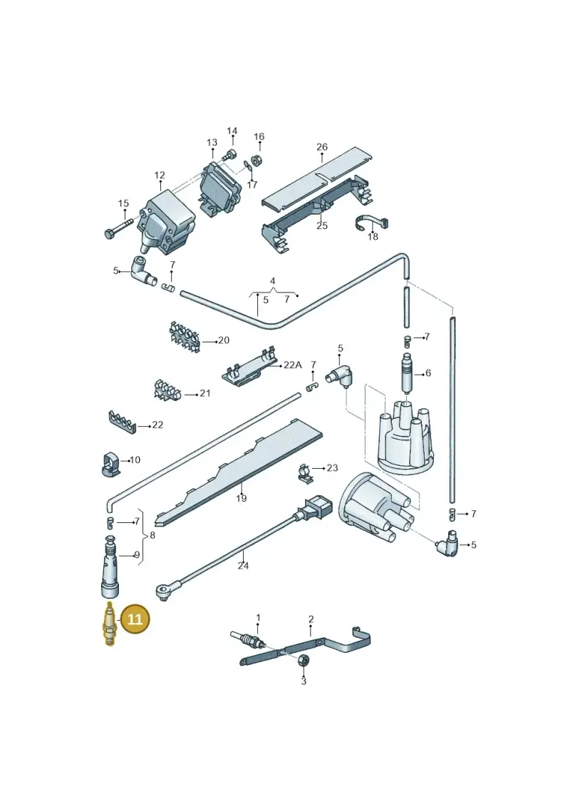 101000036AA — Volkswagen Caddy combi./del.van (1998-2005) diagram 121905100, position 11