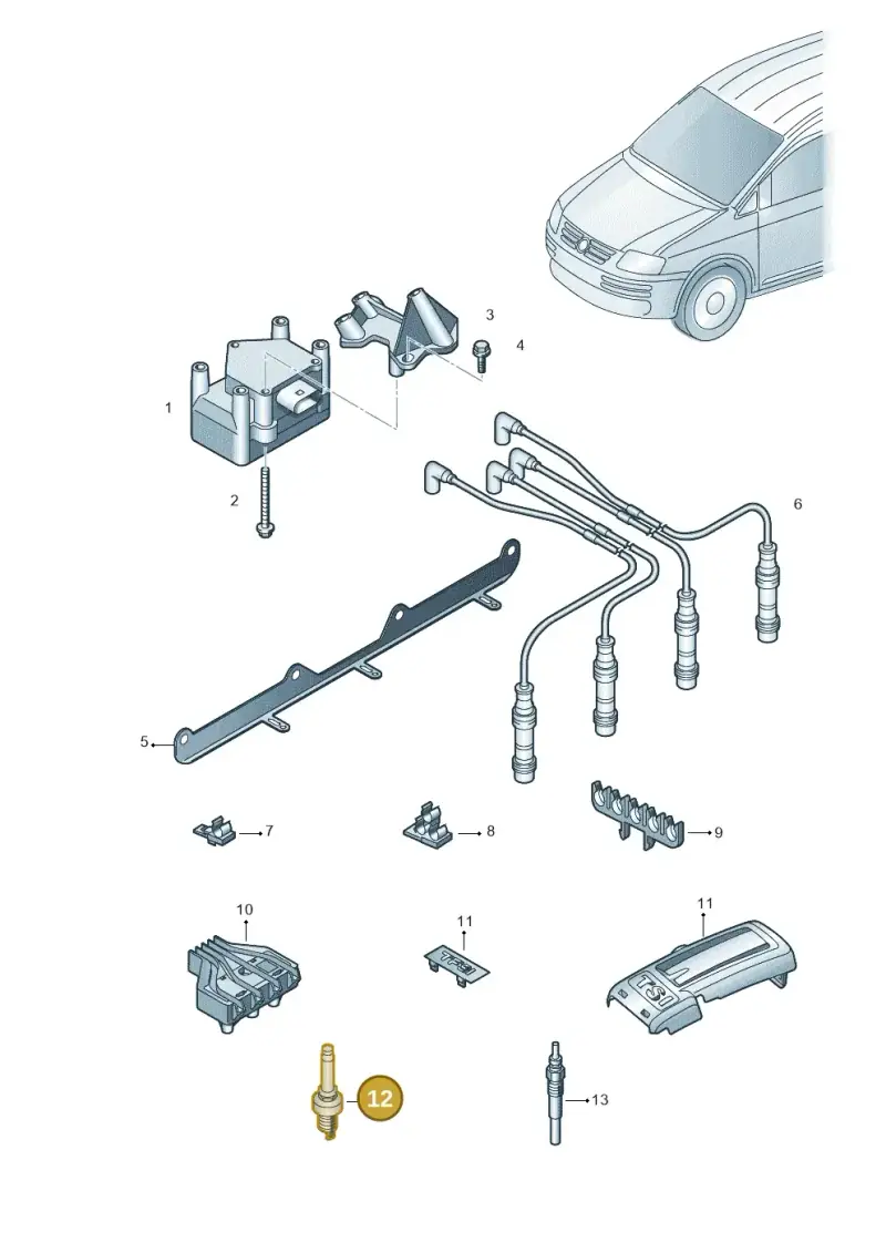 101000041AC — Volkswagen Caddy Maxi Kombi (2010-2015) diagram 690905000, position 12