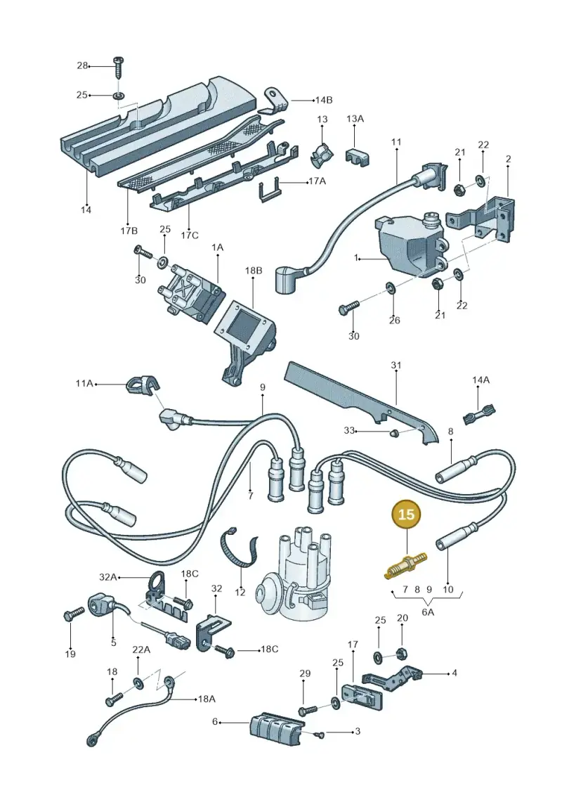 101905609 — Volkswagen GOL 2P/4P (2002-2006) diagram 303905100, position 15