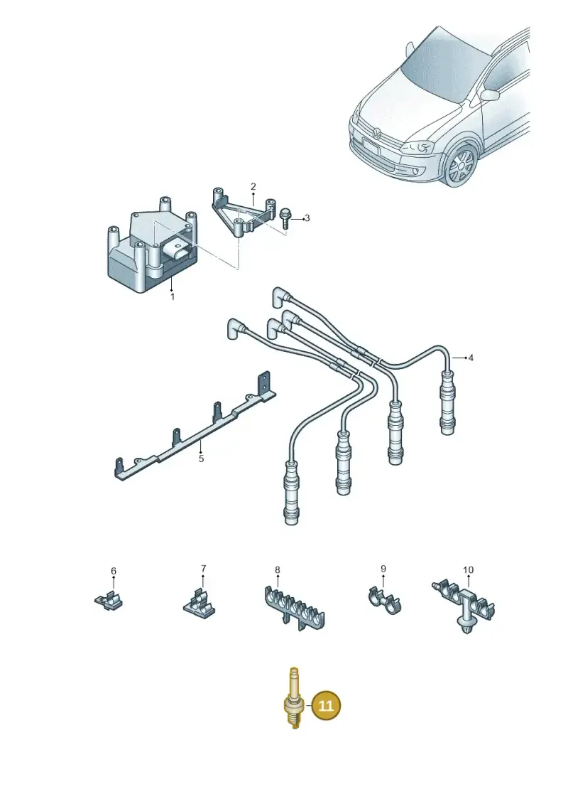 101905609 — Volkswagen Spacefox (2010-2014) diagram 515905000, position 11