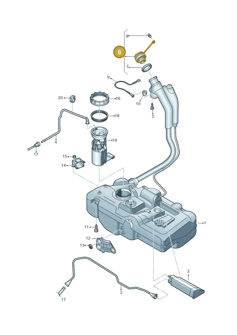107201551FG — Volkswagen Up! 1.0 BlueMotion (2016-2023) diagram 892201400, position 6