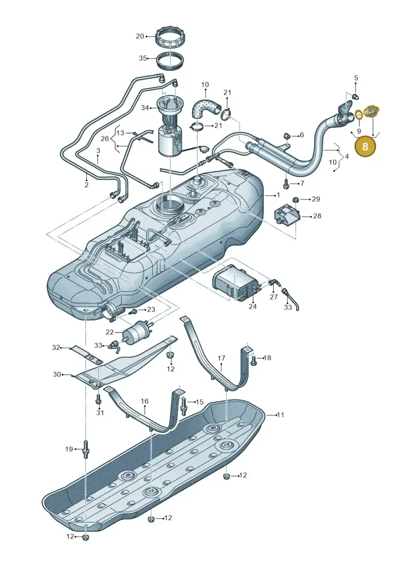 107201551FG — Volkswagen Amarok twin cab (2016-2022) diagram 894201400, position 8
