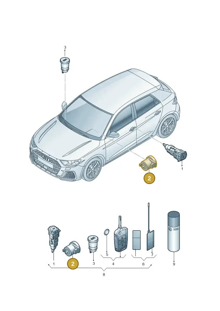 107905855AL — Audi A1 Sportback (2018-2025) diagram 592837010, position 2