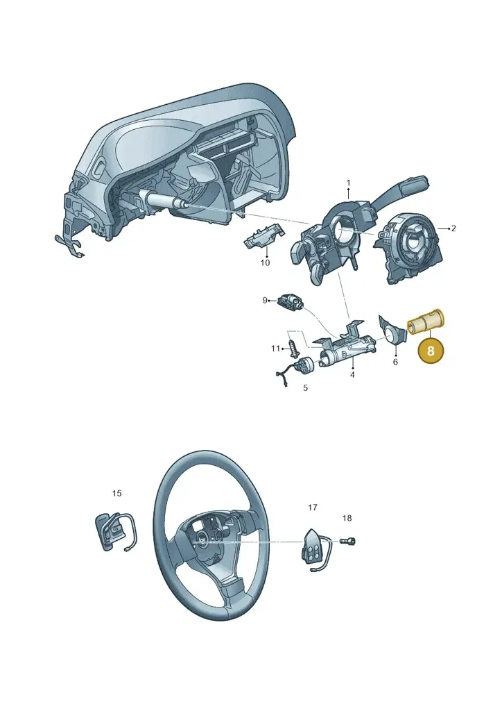 107905855KS — Skoda Octavia (2017-2020) diagram 655953550, position 8