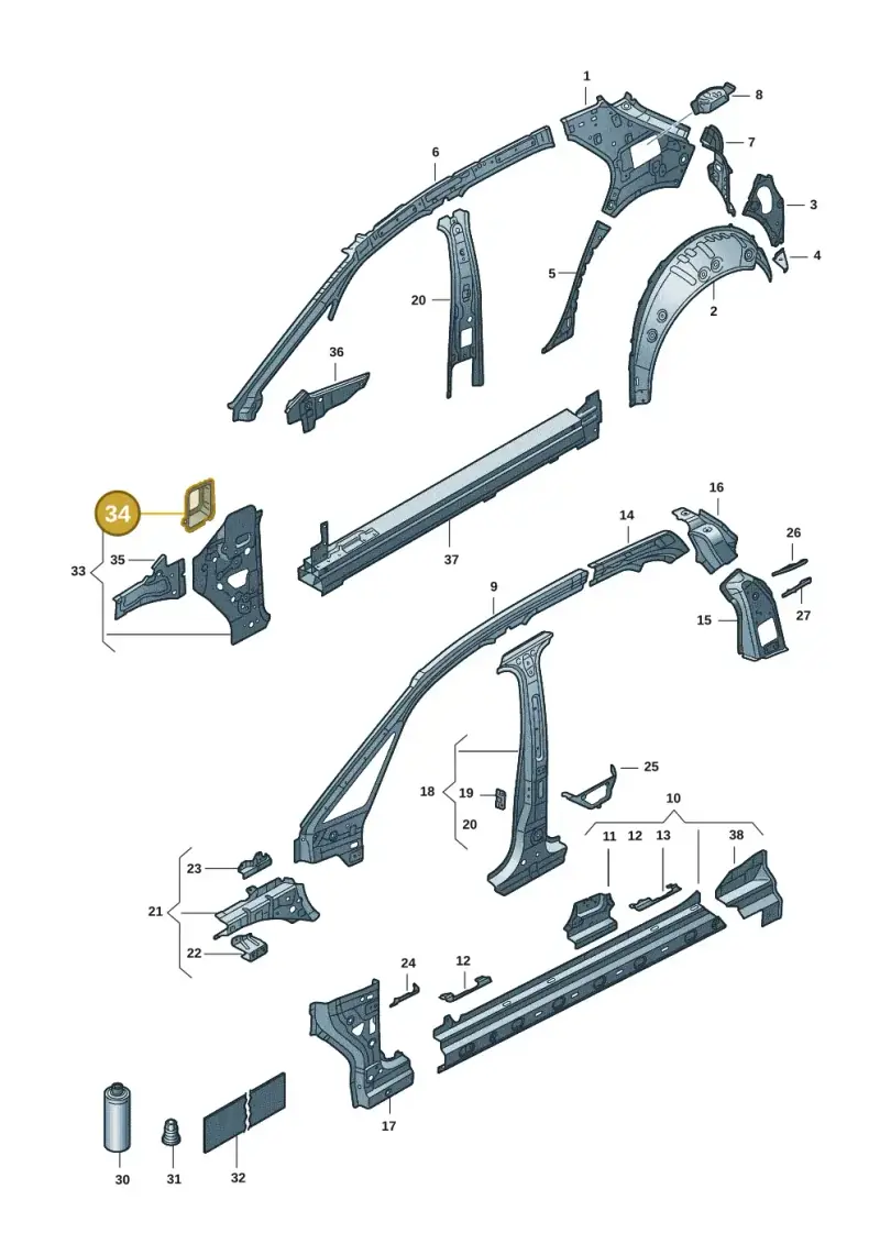 10A802552 — Volkswagen ID.3 Pro (2019-2024) diagram 10a809010, position 34