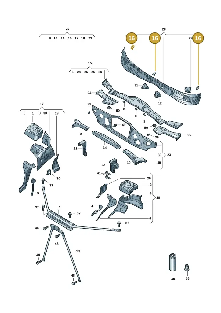 10A805217 — Volkswagen ID.7 Limousine Pro (2023-) diagram 14b805200, position 16