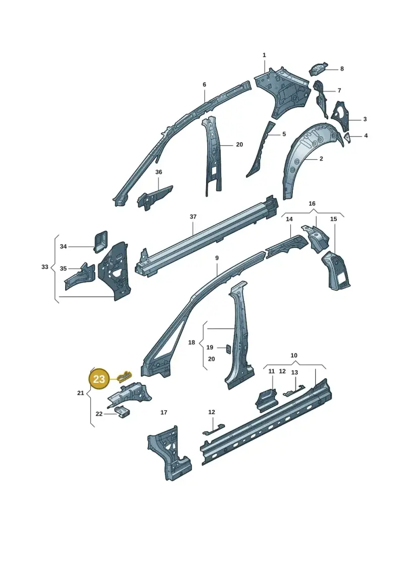 10A806166 — Volkswagen ID.3 (2021-) diagram 10d809010, position 23