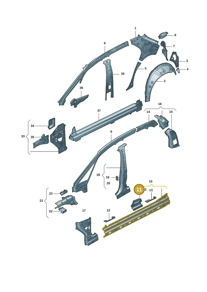 10A809318 — Volkswagen ID.3 (2021-) diagram 10d809010, position 11