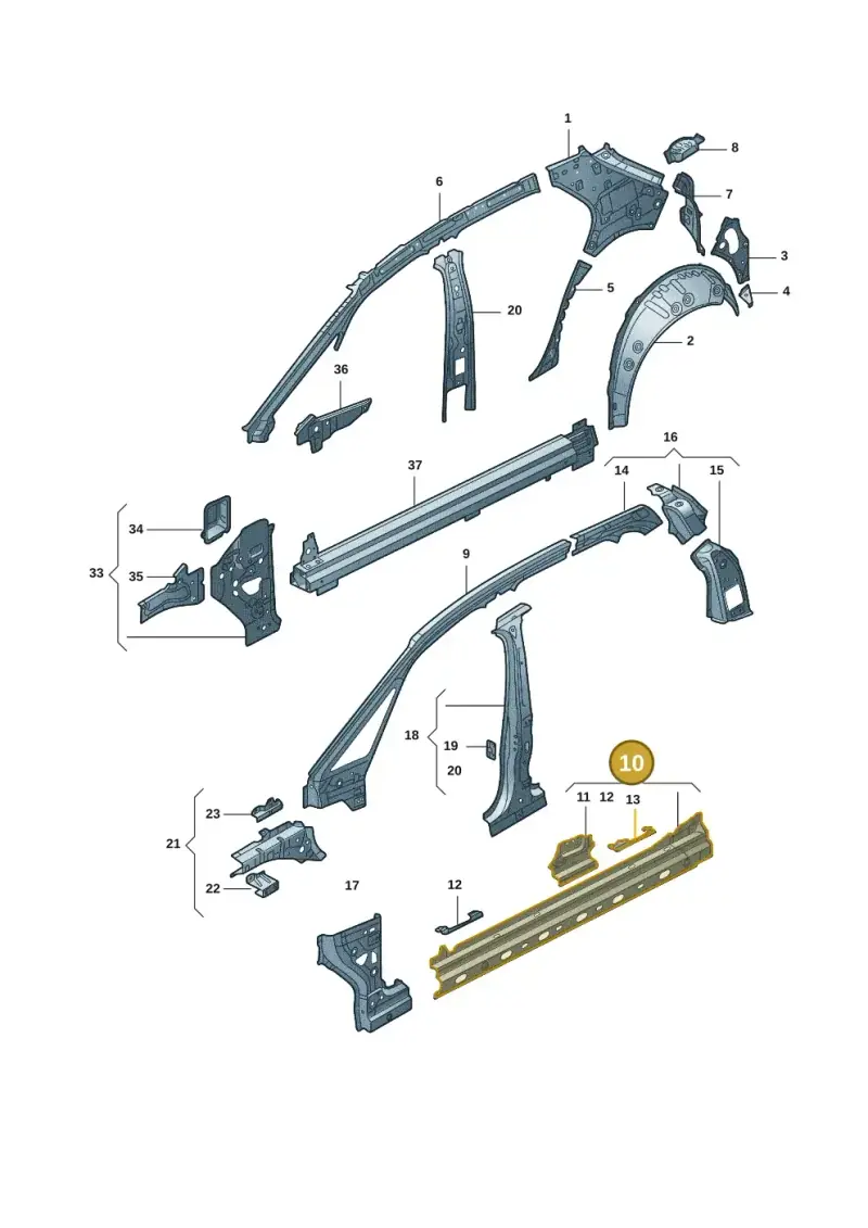 10A809377 — Volkswagen ID.3 (2021-) diagram 10d809010, position 10