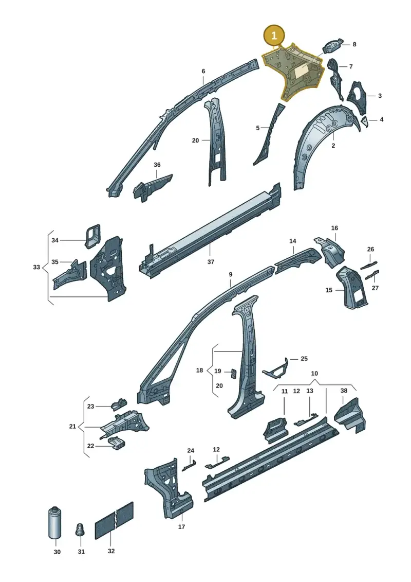 10A809406 — Volkswagen ID.3 Pro (2019-2024) diagram 10a809010, position 1