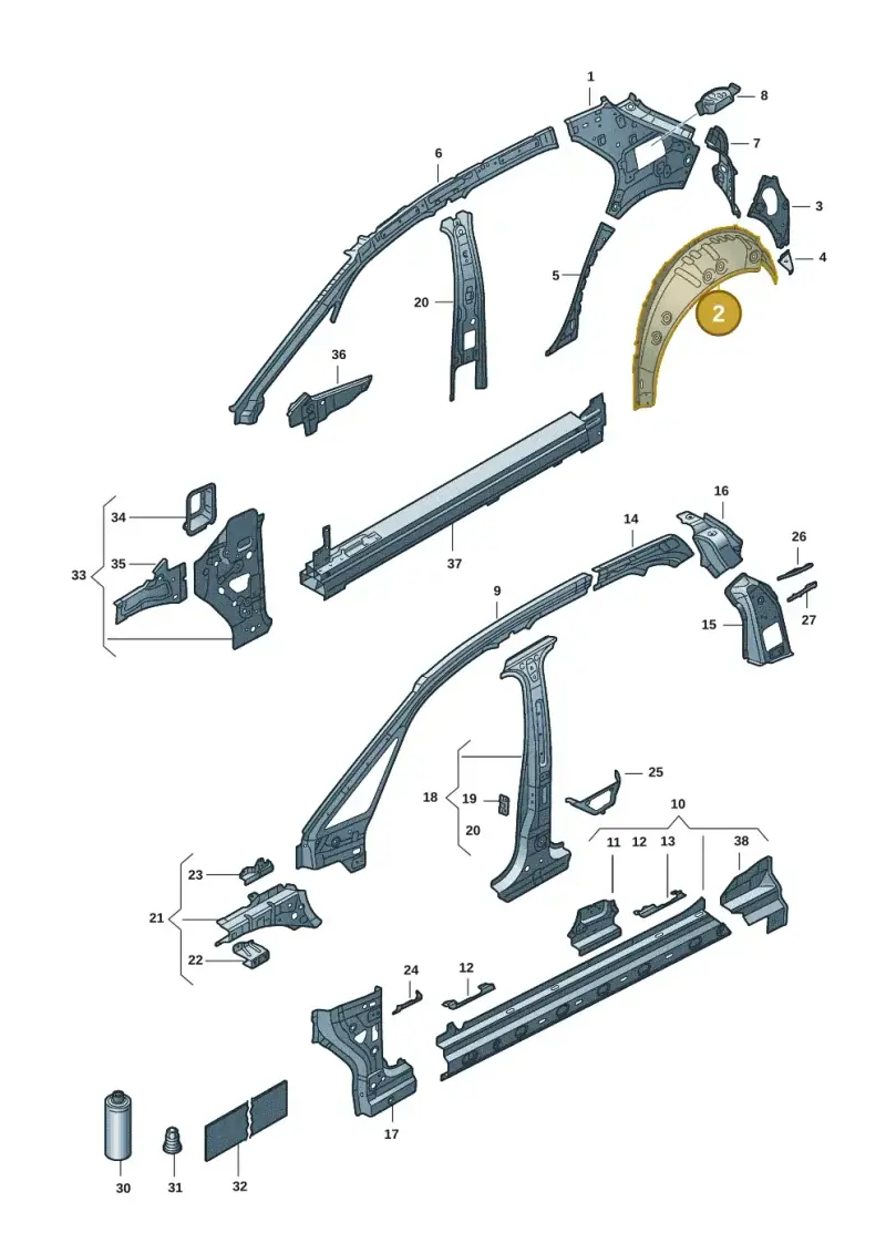 10A809412 — Volkswagen ID.3 Pro (2019-2024) diagram 10a809010, position 2