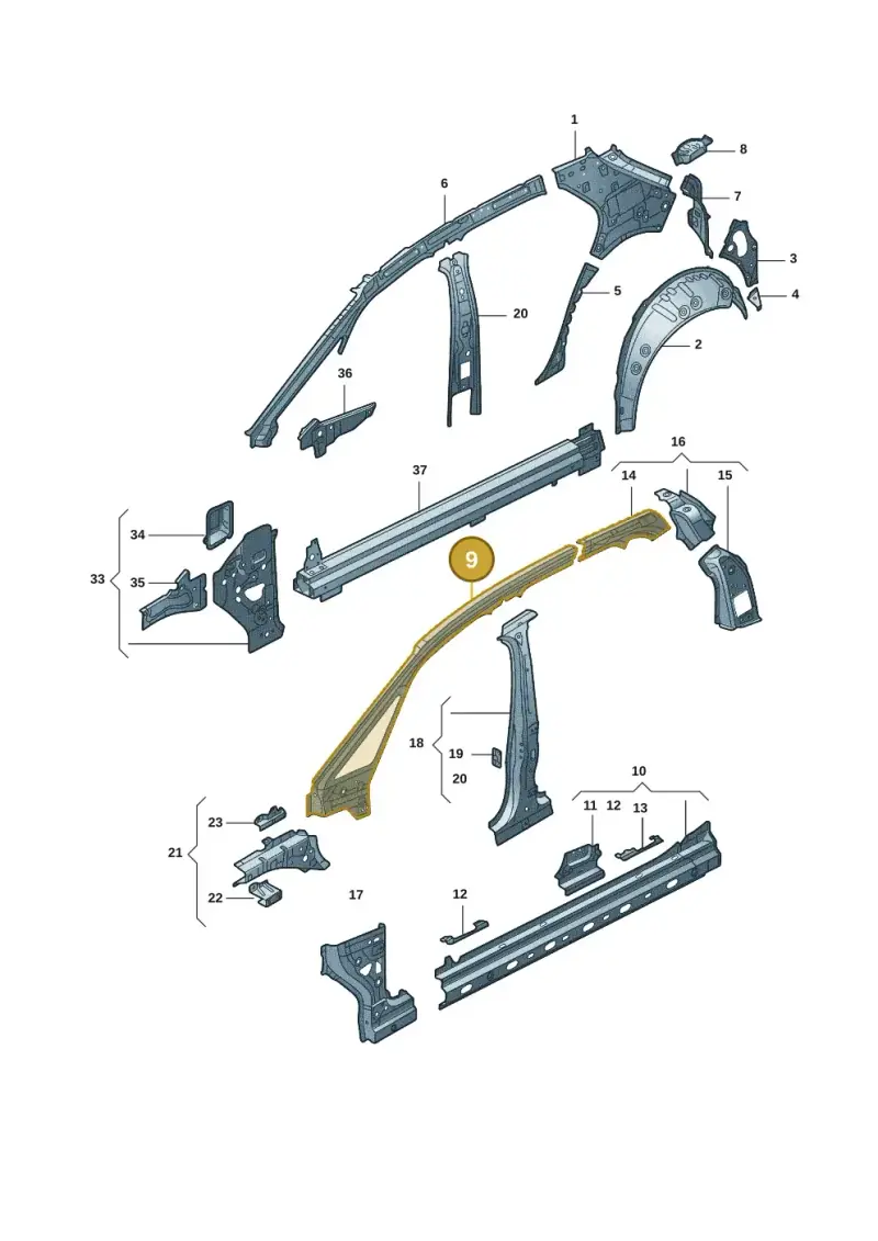 10A809437B — Volkswagen ID.3 (2021-) diagram 10d809010, position 9