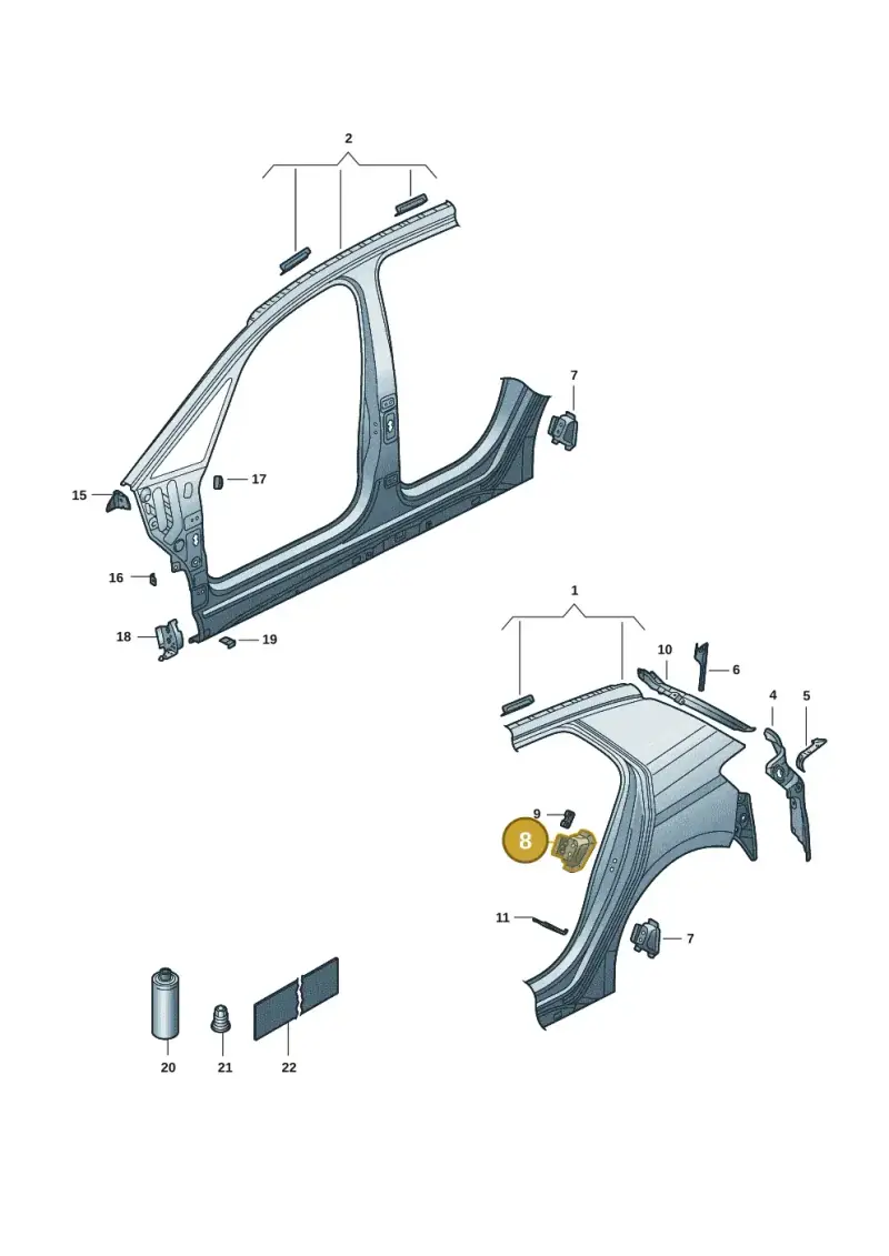 10A809613 — Volkswagen ID.3 Pro (2019-2024) diagram 10a809070, position 8