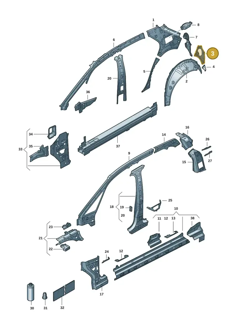 10A809678 — Volkswagen ID.3 Pro (2019-2024) diagram 10a809010, position 3